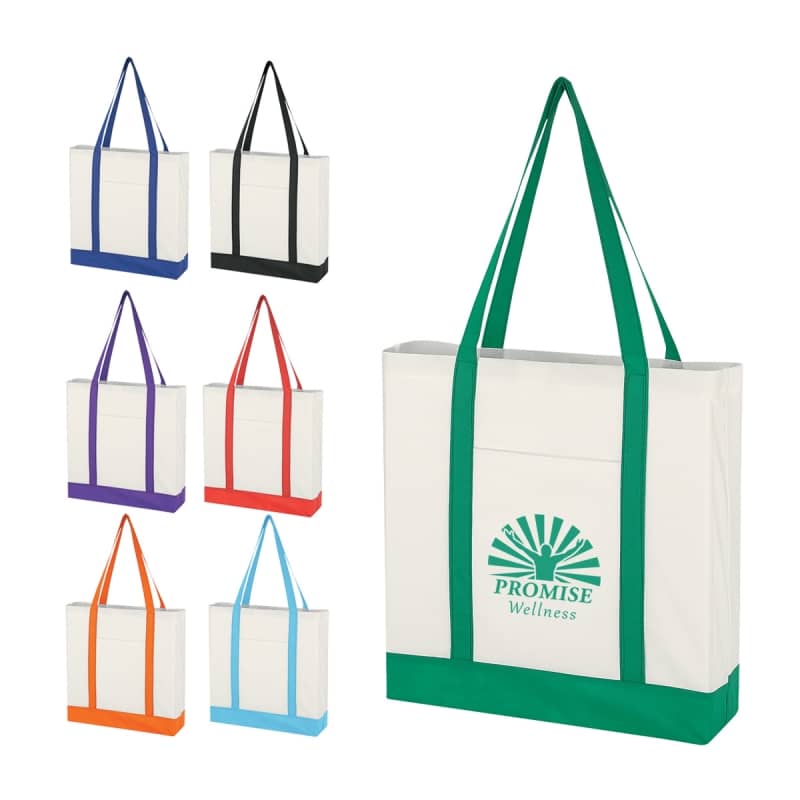Custom-printed reusable totes and plastic bags alternatives